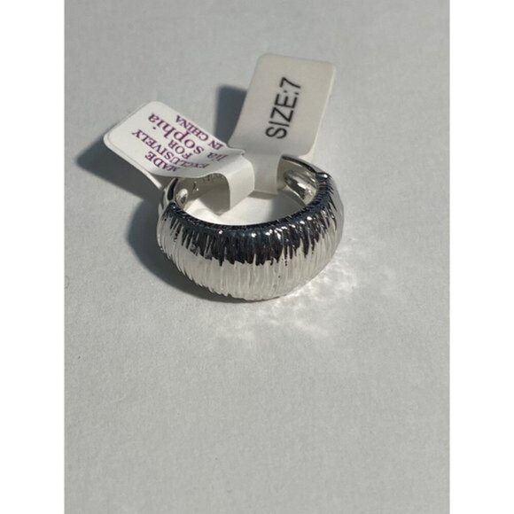 Lia Sophia Fashion Dome Ring Ribbed Silver Tone Spool Size 7 - Picture 1 of 6